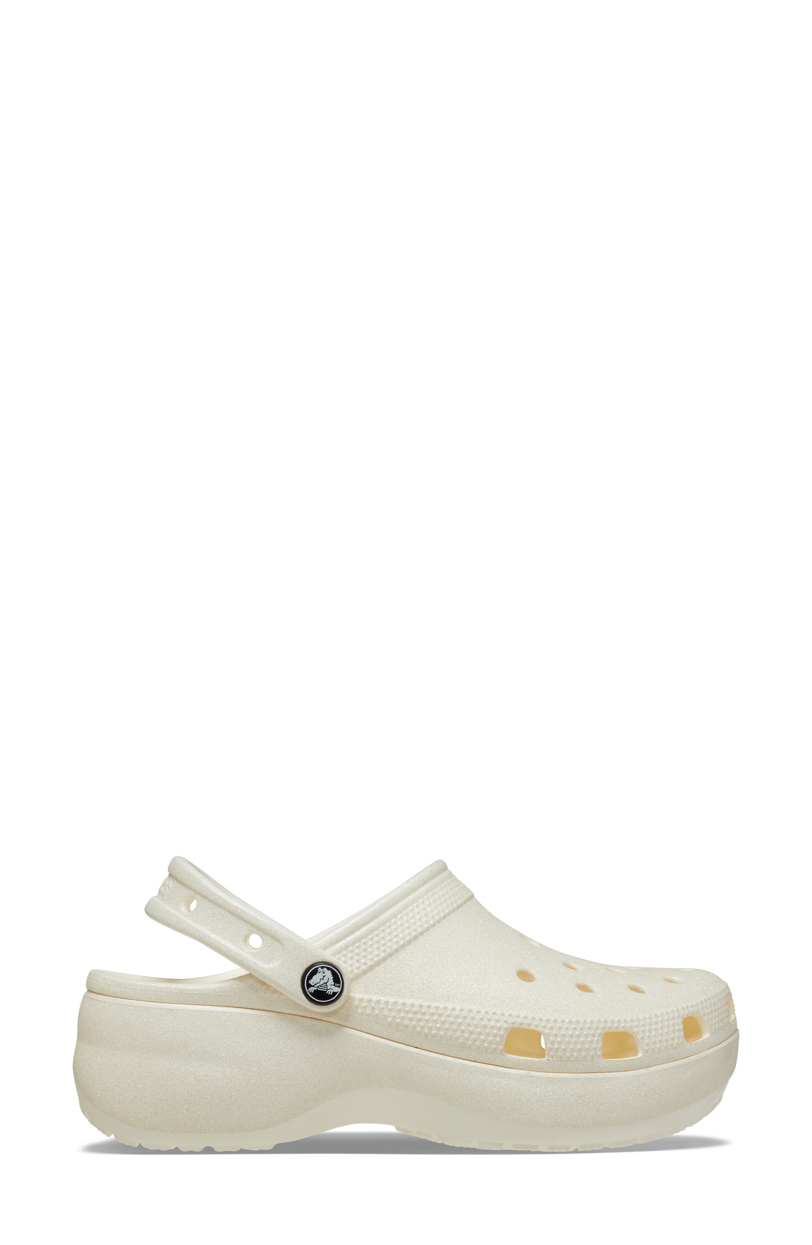 Classic Glitter Waterproof Platform Clog, Alternate, color, CHALK