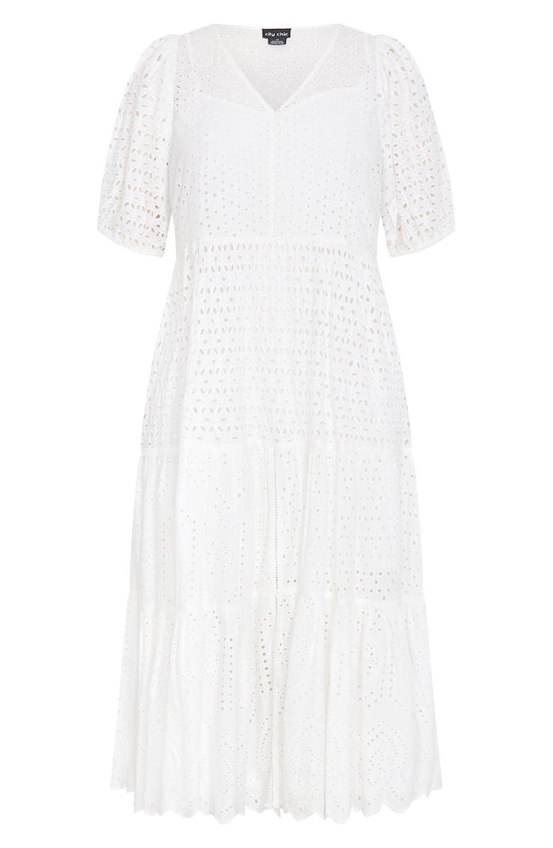 City Chic Melody Eyelet Embroidered Maxi Dress, Alternate, color,