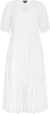 City Chic Melody Eyelet Embroidered Maxi Dress