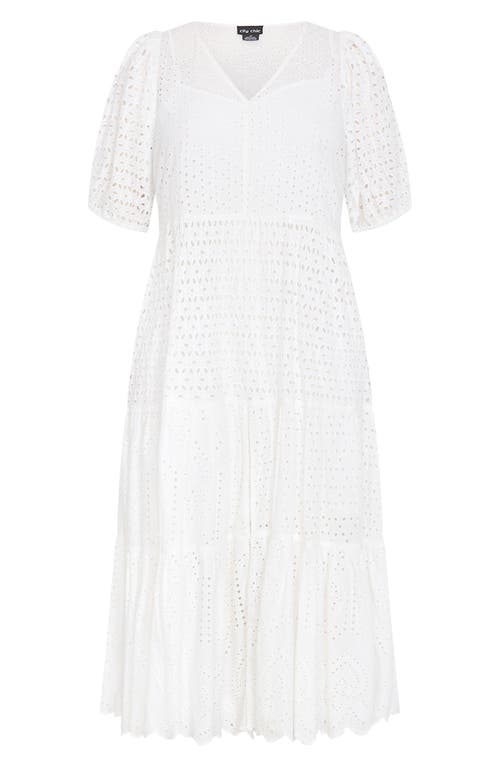 City Chic Melody Eyelet Embroidered Maxi Dress