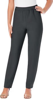 Roaman's Petite Plus Size Classic Bend Over® Structured Straight Leg Pull-On Pant