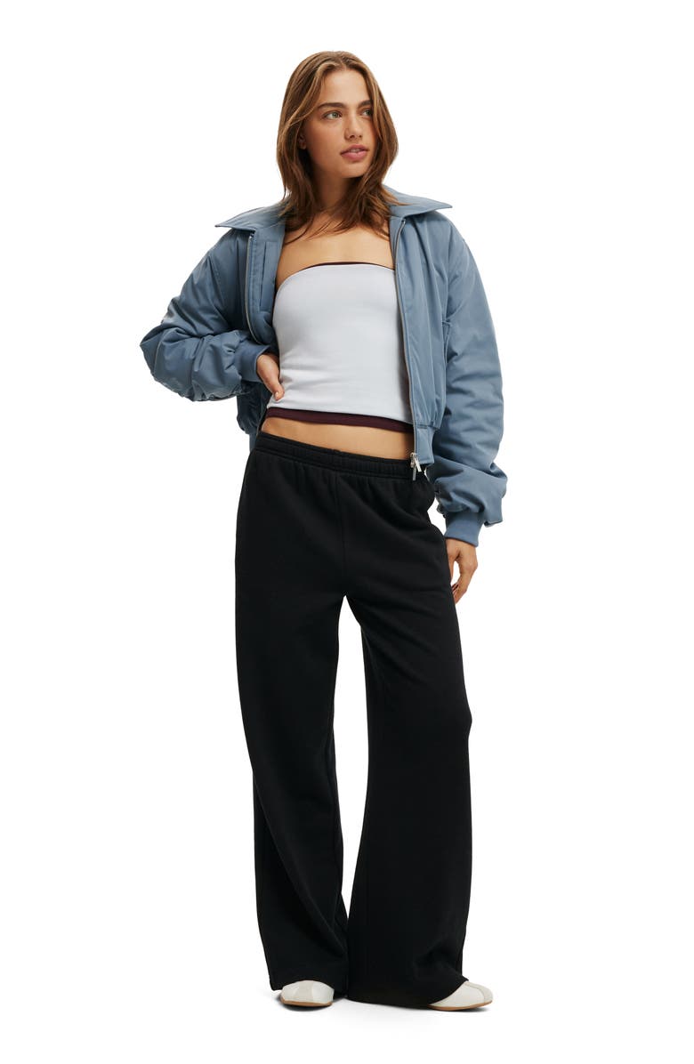 Cotton On Women's Wide Leg Sweatpant, Alternate, color, Black