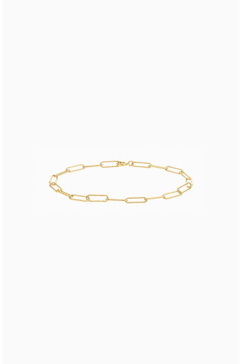 18k Gold Plated Sterling Silver Sinai Textured Chain Bracelet Gift Idea, Main, color, Gold