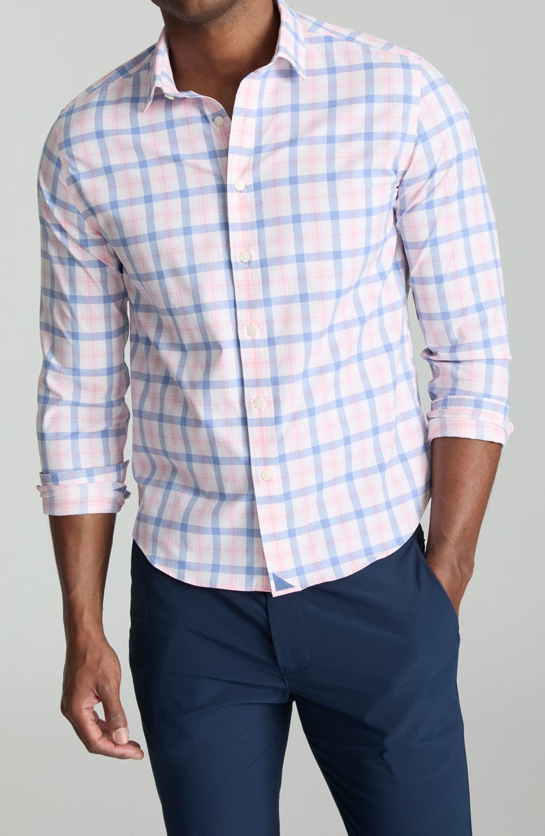 UNTUCKit Winwood Check Performance Button-Up Shirt, Main, color, Pink