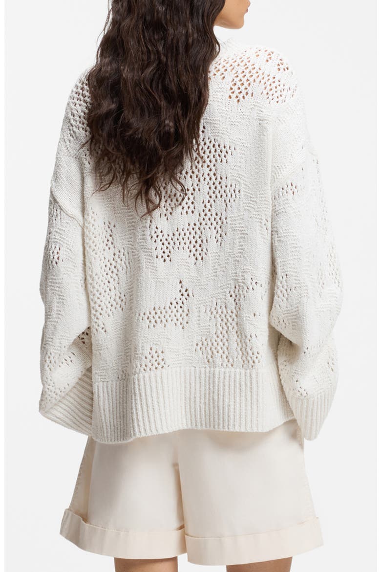 Open Knit Sweater, Alternate, color, SOFT CREAM
