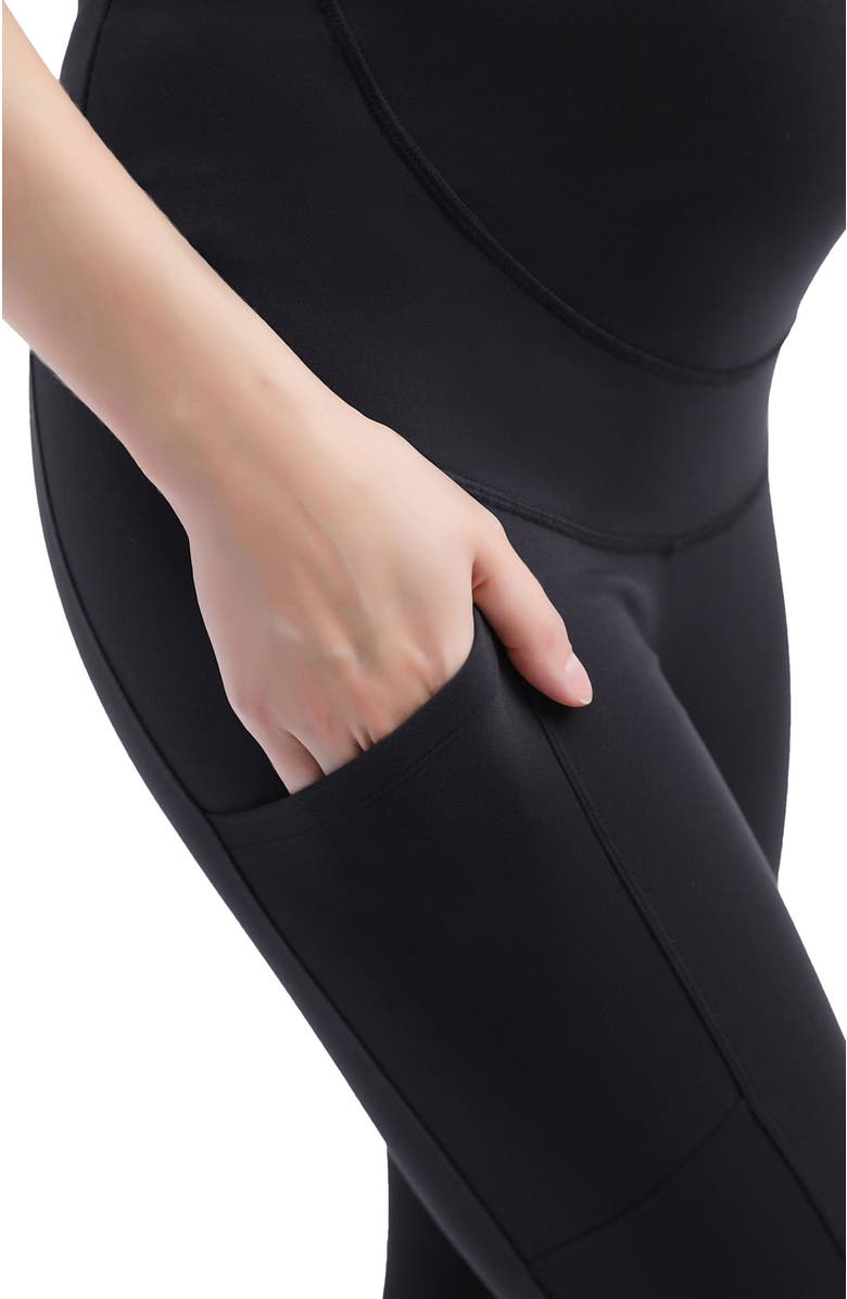 Kimi & Kai Sol Belly & Back Support Pocket Maternity Leggings, Alternate, color, Black
