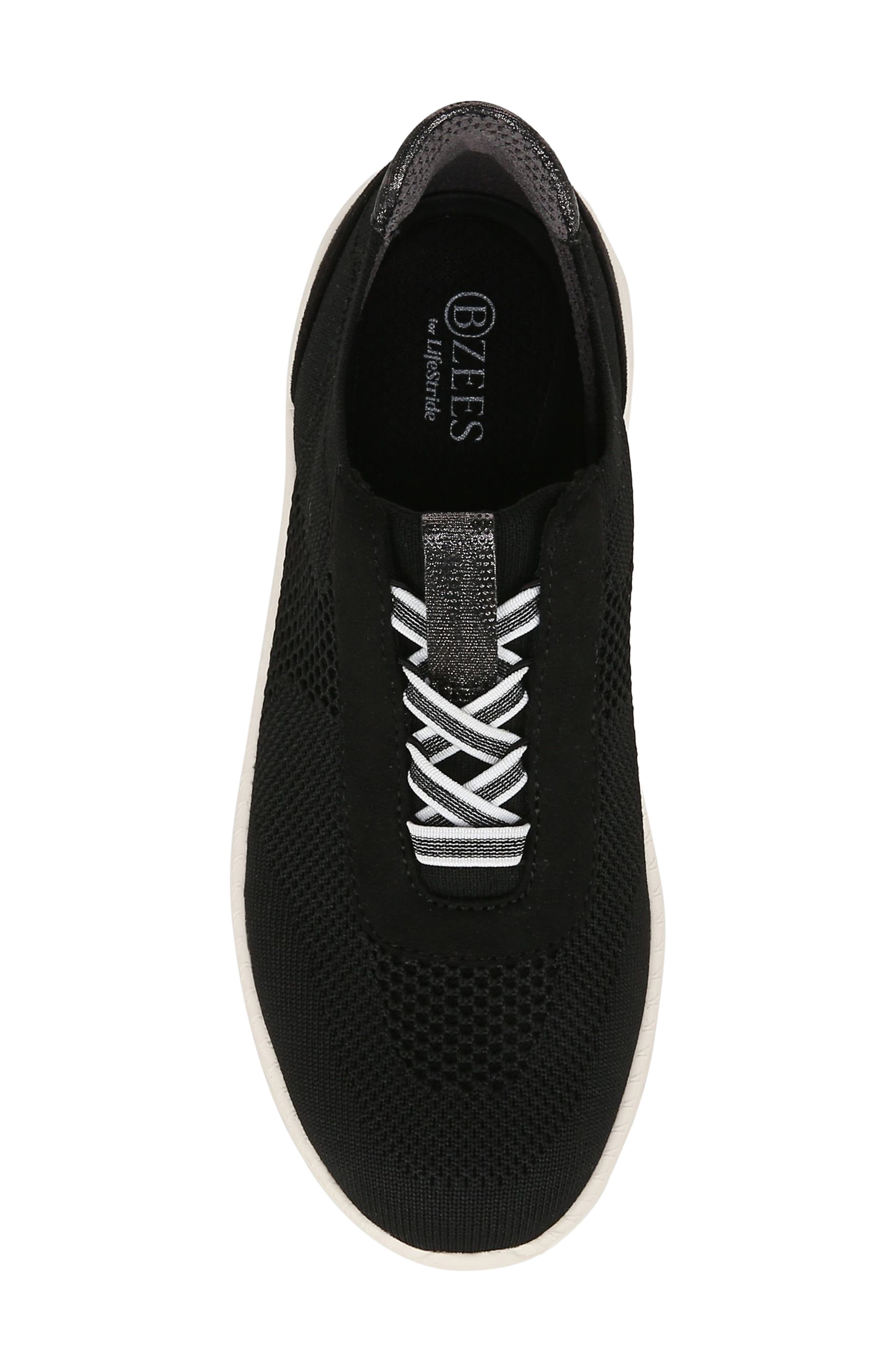 LifeStride Wanderer Wedge Sneaker, Alternate, color, Black Engineered Knit