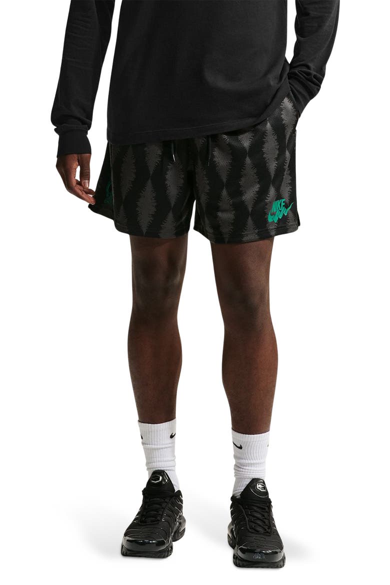 Sportswear Club Mesh Flow Shorts, Main, color, BLACK/ MALACHITE