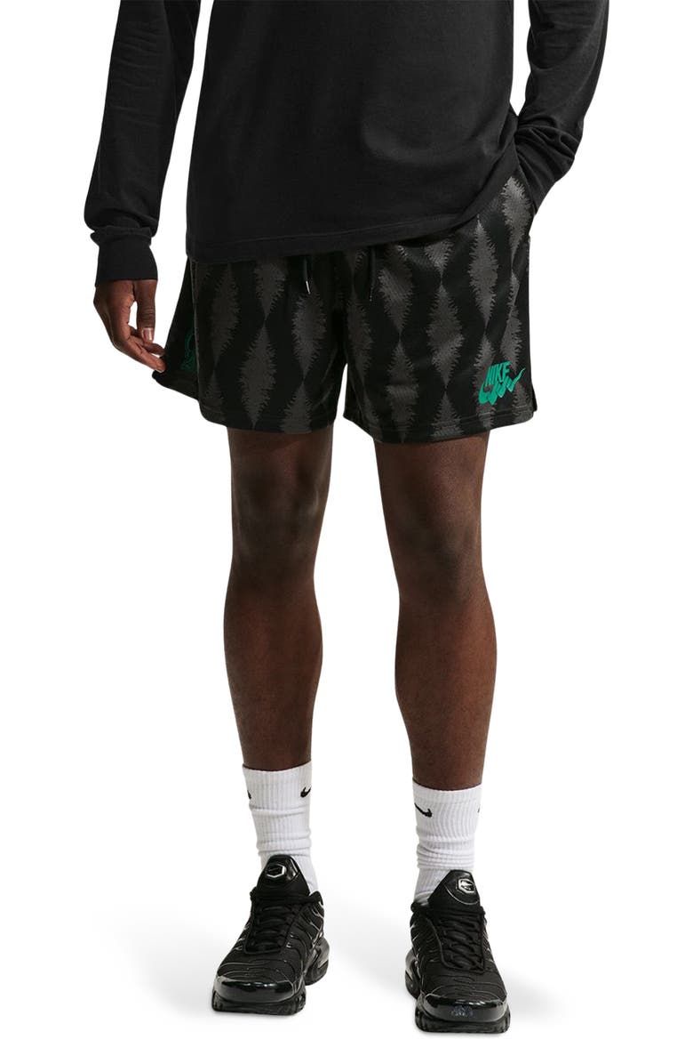 Nike Sportswear Club Mesh Flow Shorts, Main, color, Black/ Malachite