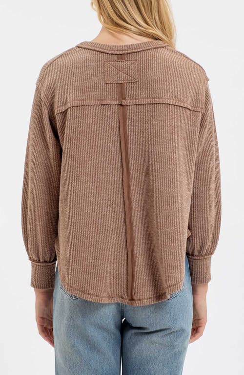 BLU PEPPER BLU PEPPER RIB KNIT LONG SLEEVE TOP