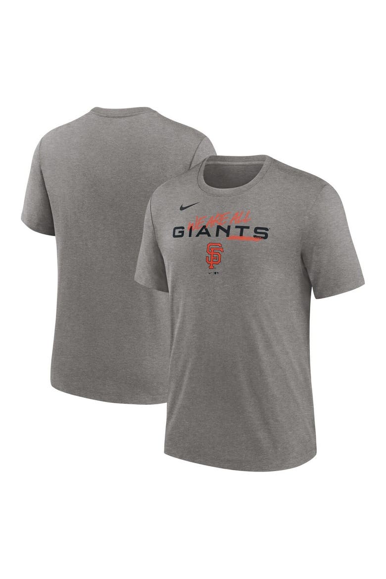Men's Nike Heather Charcoal San Francisco Giants We Are All Tri-Blend T-Shirt, Main, color, Heather Charcoal