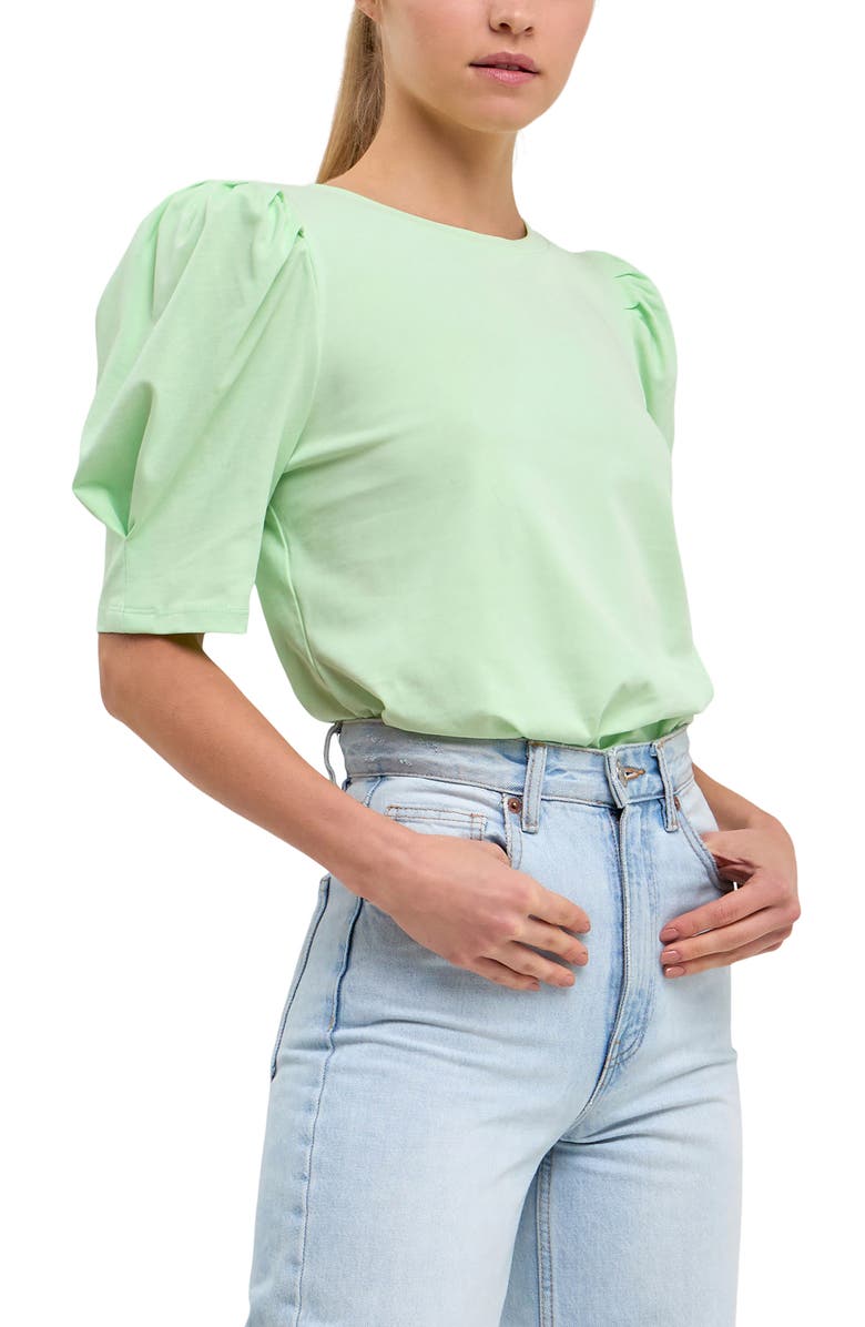 English Factory Puff Sleeve Knit Top, Alternate, color,