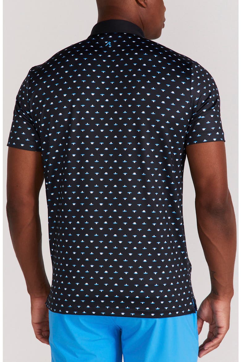 Ryder Lotus Print Polo, Alternate, color, BLACK
