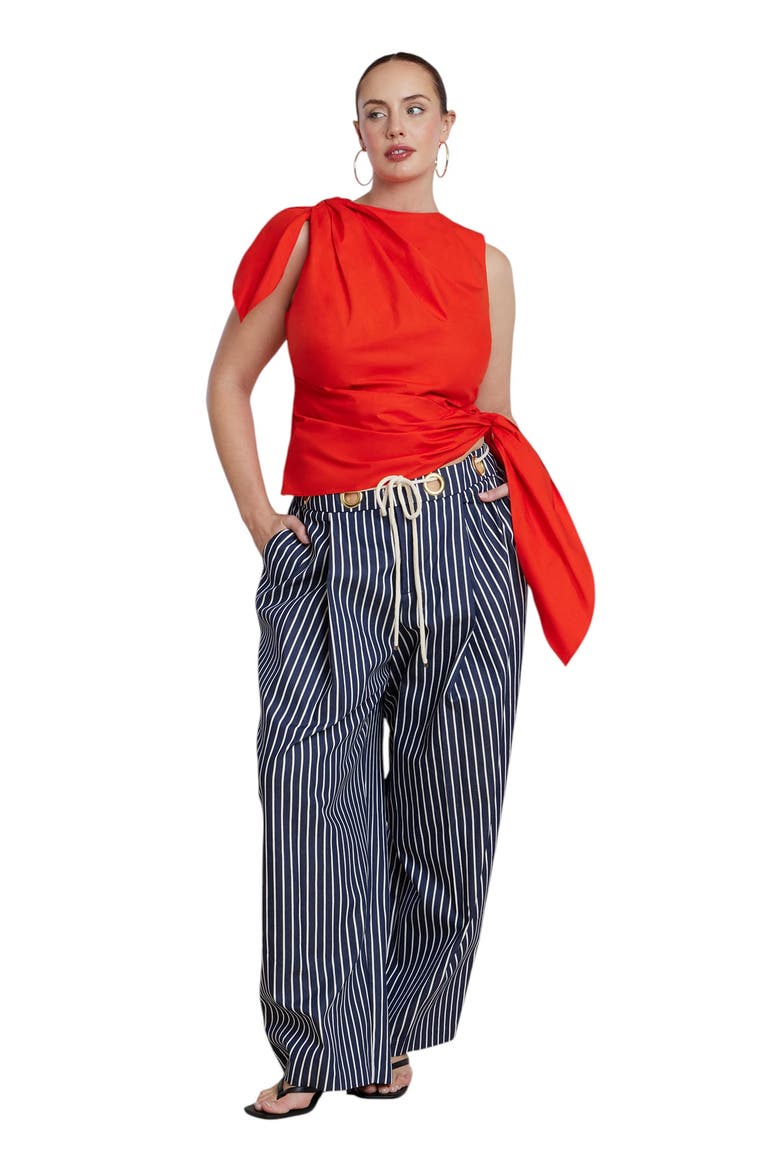 Striped Pant With Rope Belt, Alternate, color, NAVY STRIPE