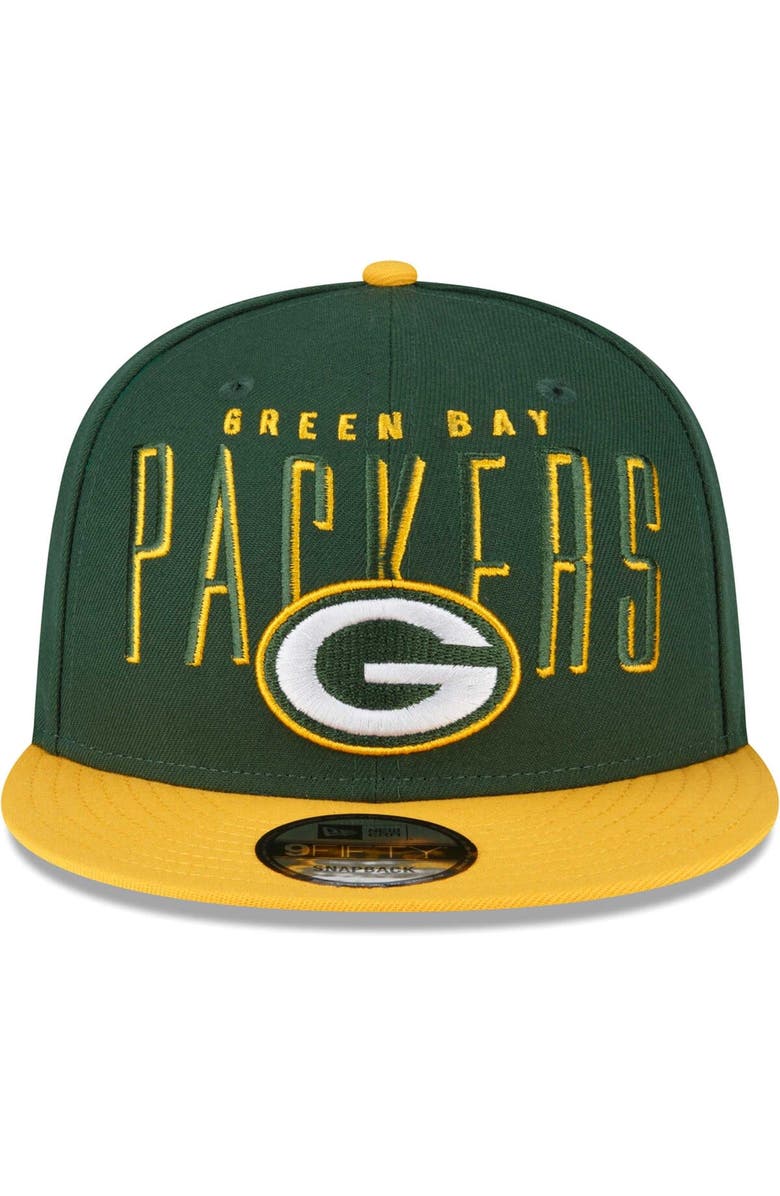 New Era Men's New Era  Green/Gold Green Bay Packers Headline 9FIFTY Snapback Hat, Alternate, color, 