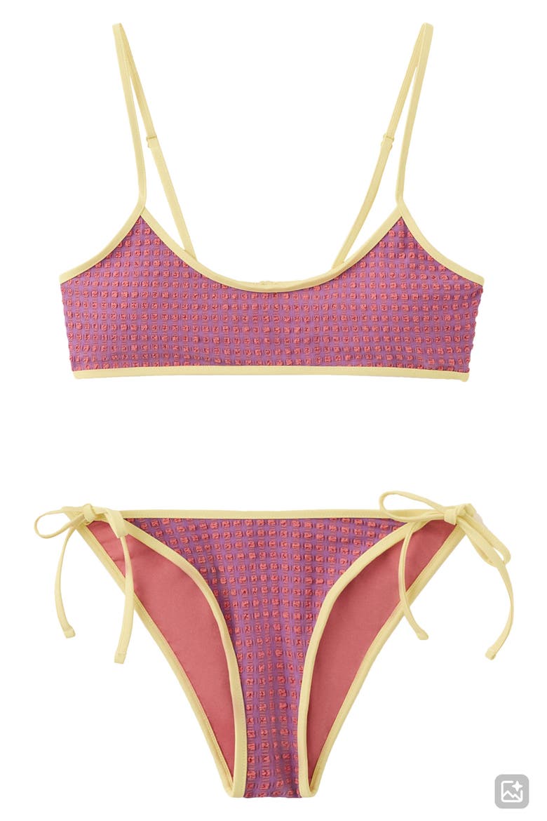 Textured Two-Piece Swimsuit, Alternate, color, ORANGE