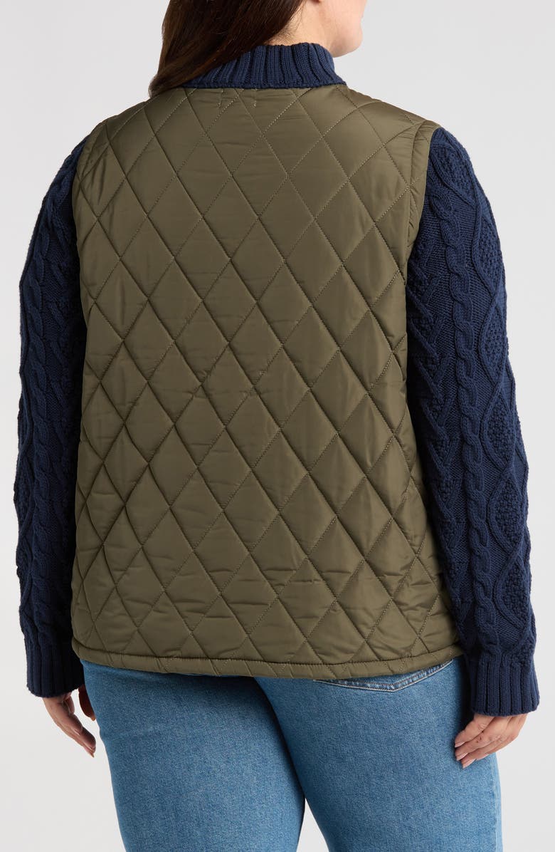 Caslon<sup>®</sup> Mixed Media Quilted Sweater Jacket, Alternate, color,
