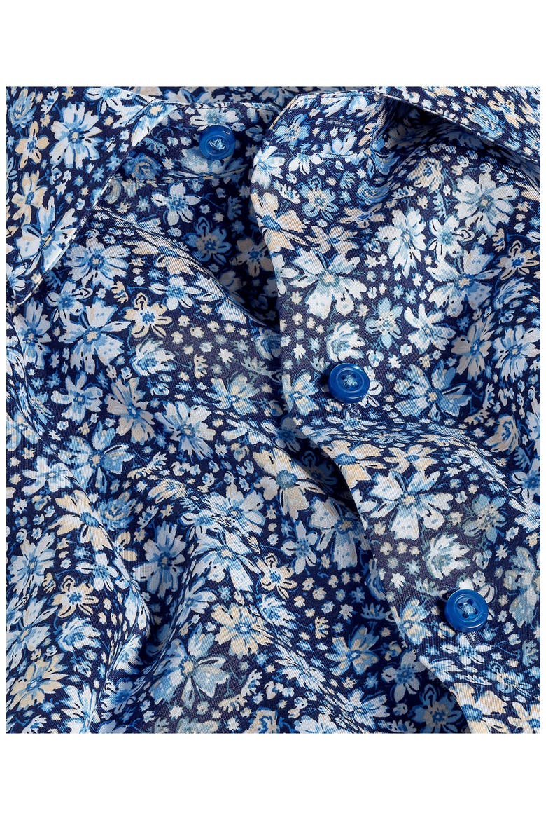 Floral Print Short Sleeve Shirt, Alternate, color, NAVY/ MULTI