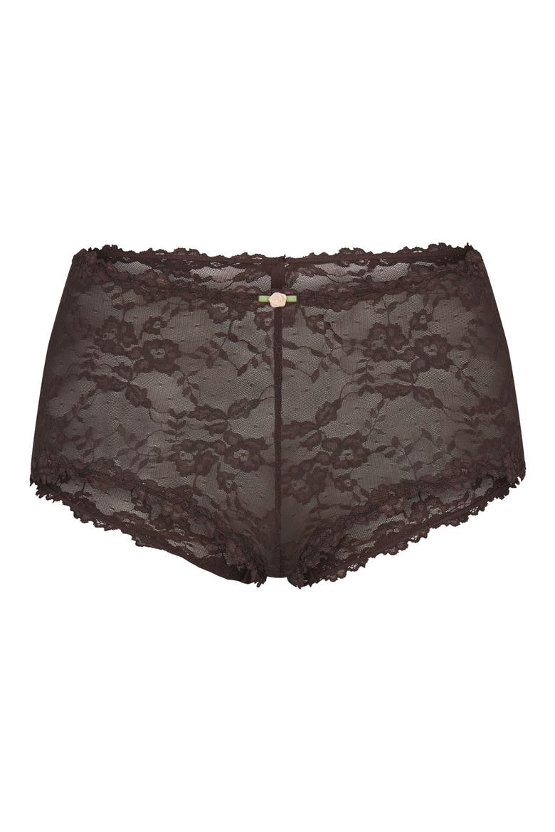 Stretch Lace Boy Short, Alternate, color, ESPRESSO