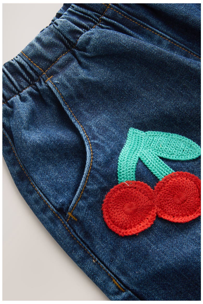 Kids' Cherry Appliqué Straight Leg Jeans, Alternate, color, BLUE