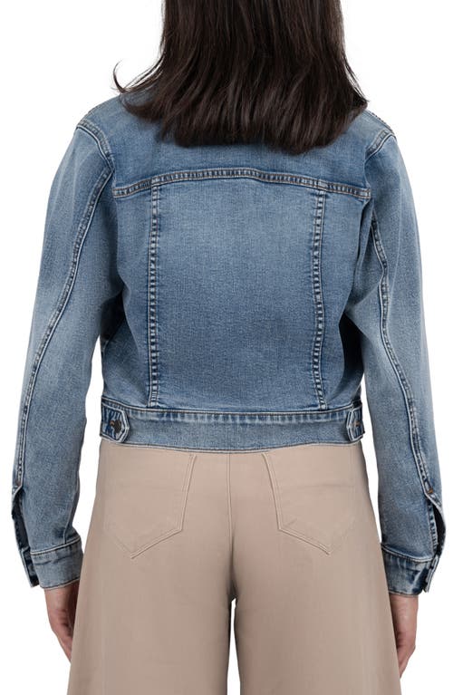 Kut From The Kloth Angela Crop Denim Jacket In Perform Blue