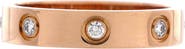 Pre-Owned Cartier Love Wedding Band 8 Diamonds Ring 18K Rose Gold with Diamonds
