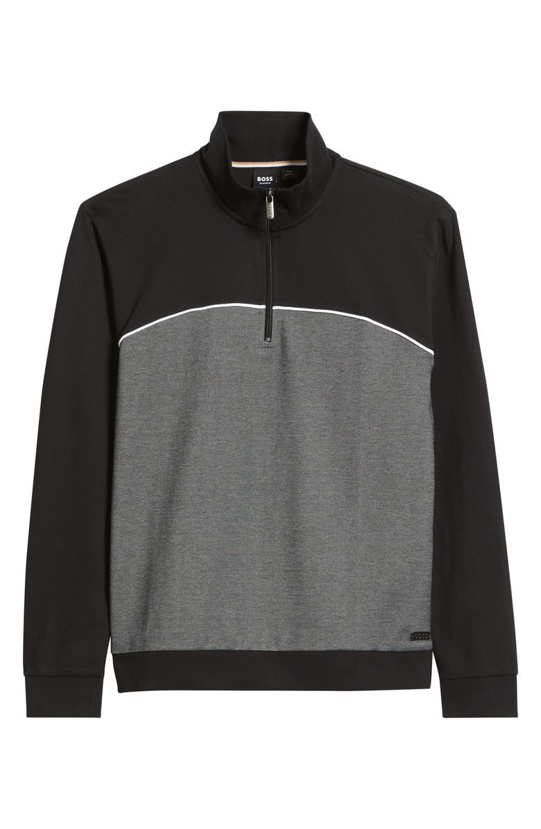 BOSS Quarter Zip Track Pullover, Alternate, color, Black