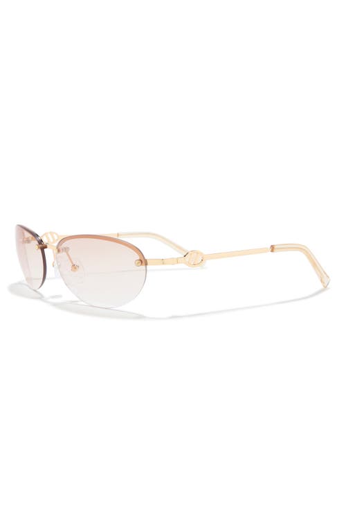 Le Specs Slinky 62mm Oval Sunglasses In Gold