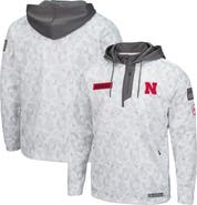 COLOSSEUM Men's Colosseum Arctic Camo Nebraska Huskers OHT Military Appreciation Quarter-Zip Hoodie