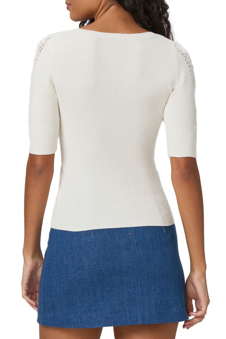 Kiley Pointelle Top, Alternate, color, IVORY