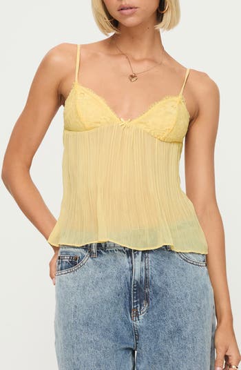 Princess Polly Zami Lace Trim Semisheer Camisole | Nordstrom
