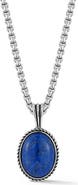 Yield of Men Men's Sterling Silver Oxidized Lapis Lazuli Pendant Necklace