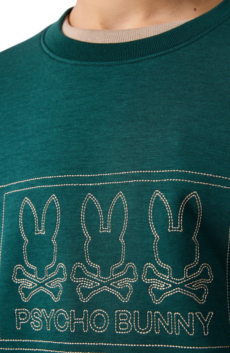 Psycho Bunny Kids' Tacoma Stitch Sweatshirt, Alternate, color, Sea Moss