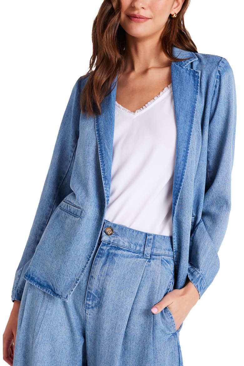 Jagger One-Button Denim Blazer, Alternate, color, VINTAGE HORIZON WASH