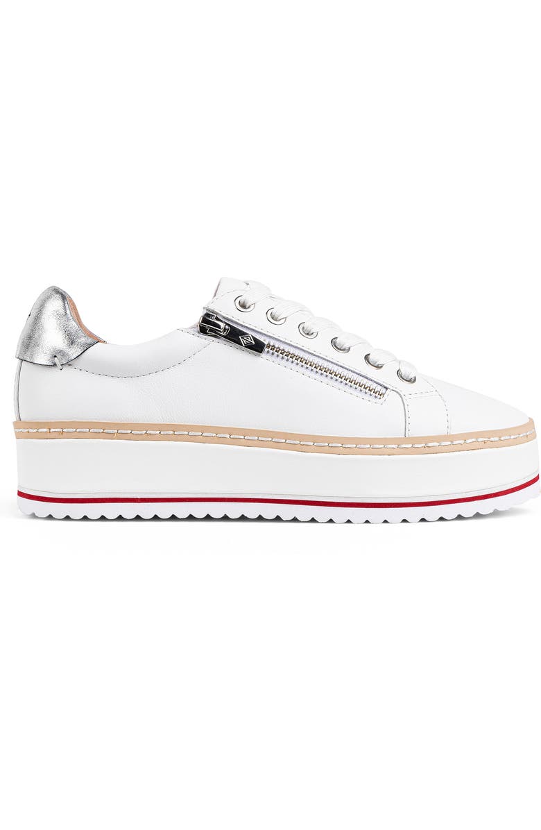 Donald Pliner Side Zip Platform Sneaker, Alternate, color, White