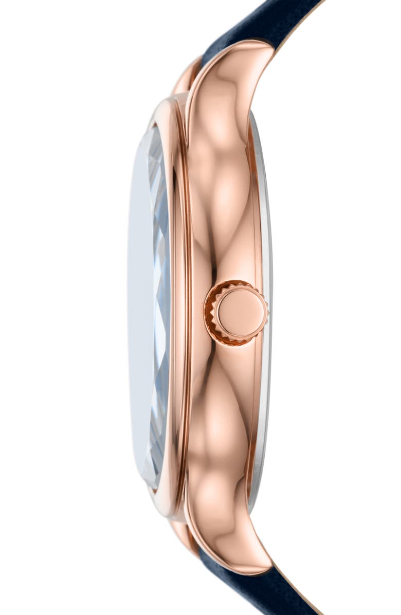 Fossil Laney Three-Hand Rose Gold-Tone Leather Watch, 34mm, Alternate, color,