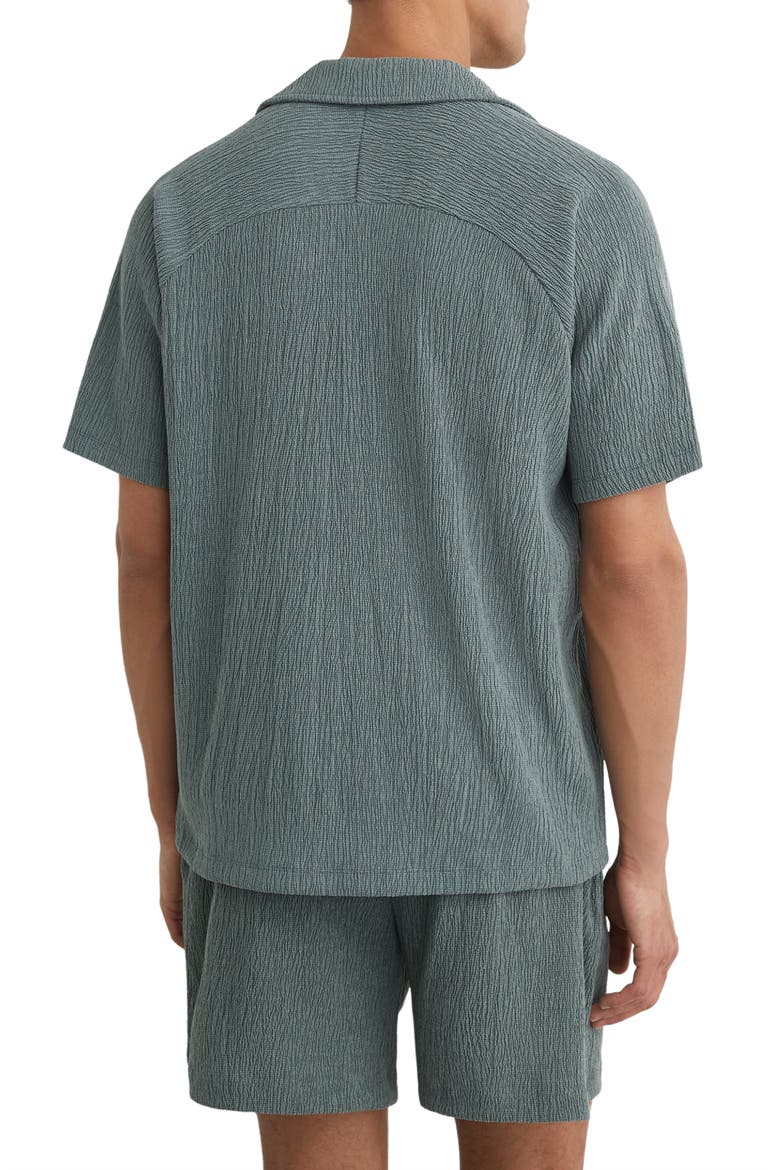 Knox Textured Camp Shirt, Alternate, color, DARK SAGE