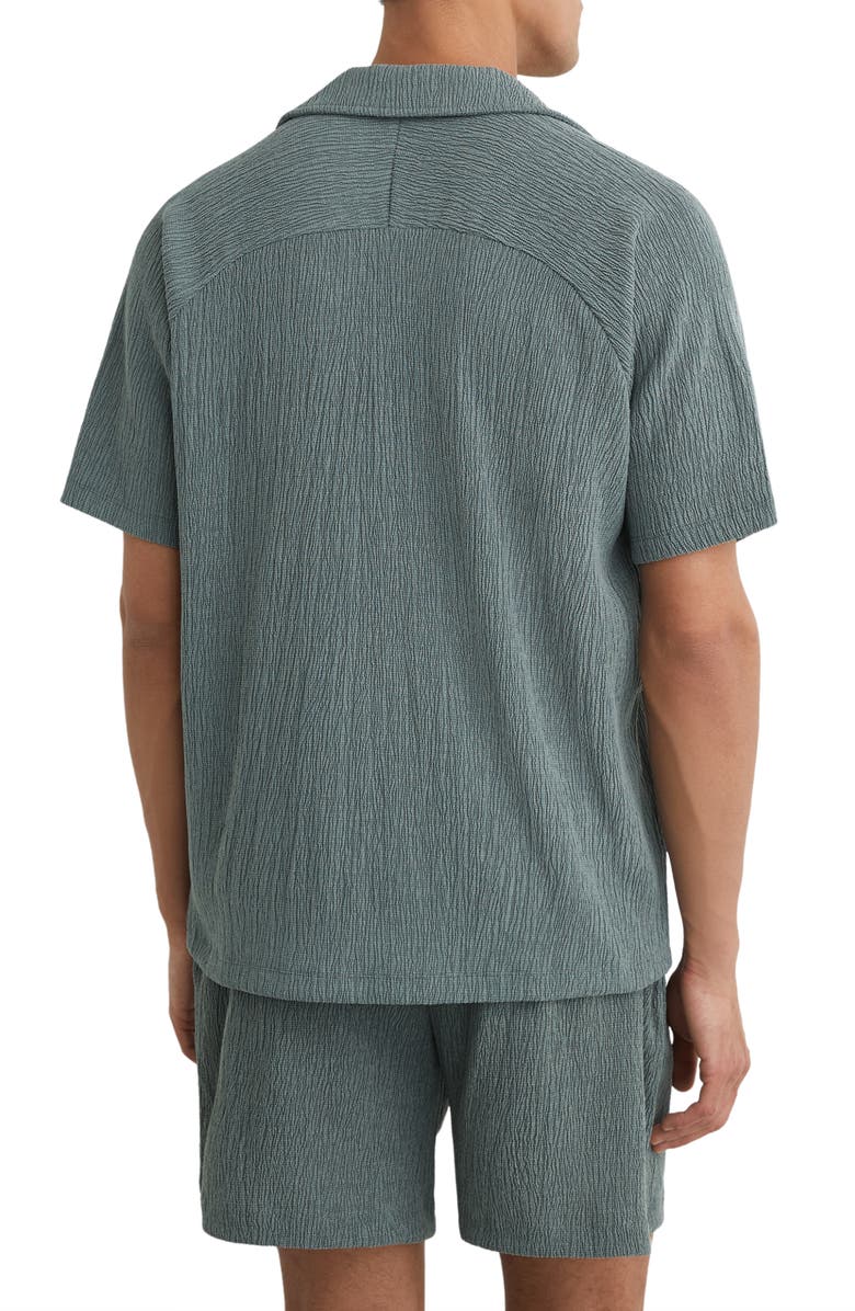 Reiss Knox Textured Camp Shirt, Alternate, color, Dark Sage
