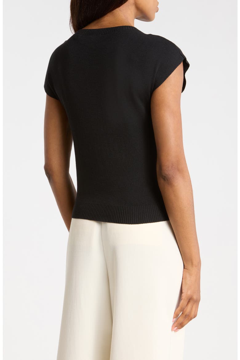 Extended Sleeve Crewneck Sweater, Alternate, color, BLACK
