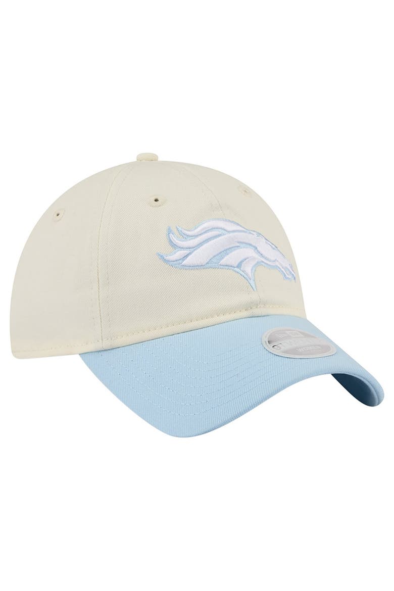 Women's New Era Cream/Coastal Blue Denver Broncos 9TWENTY Adjustable Hat, Alternate, color, Cream