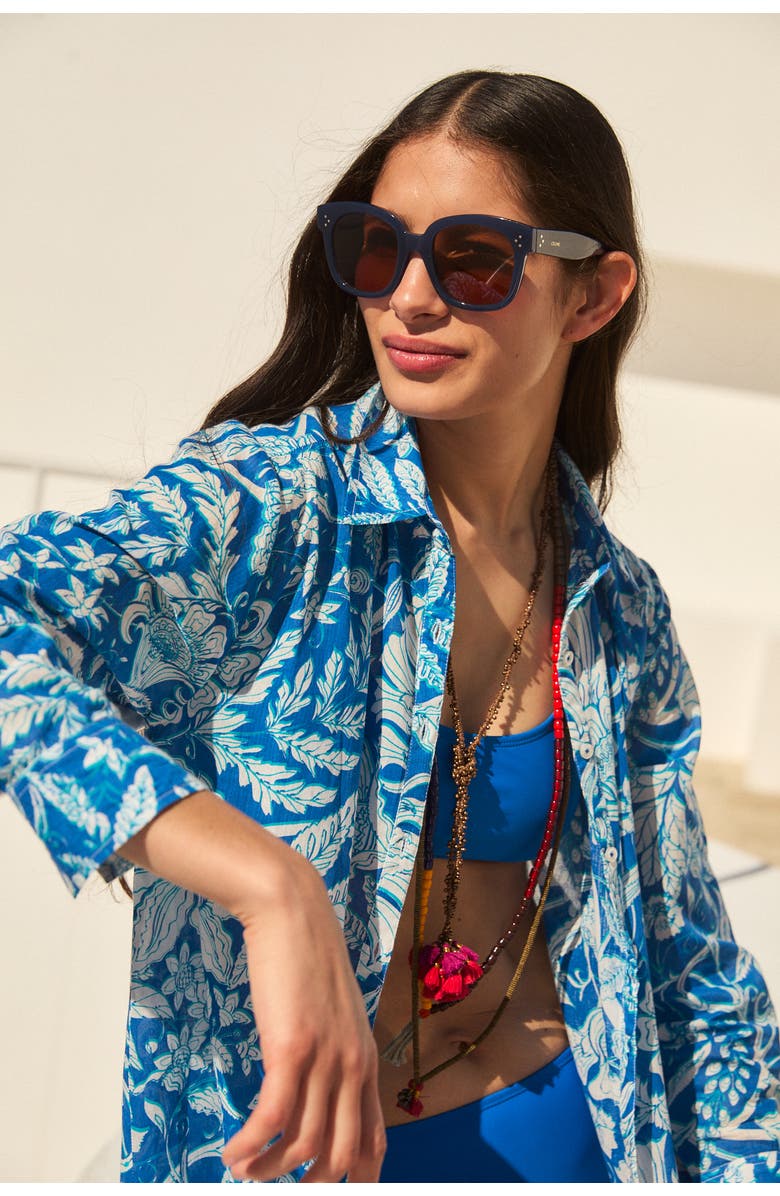 Ro's Garden Farrah Long Kurta, Alternate, color, Blue Laika