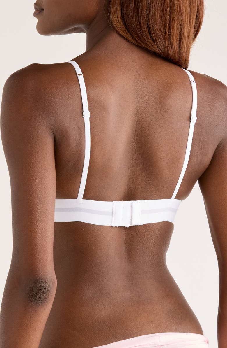 Calvin Klein Unlined Triangle Bralette, Alternate, color, White