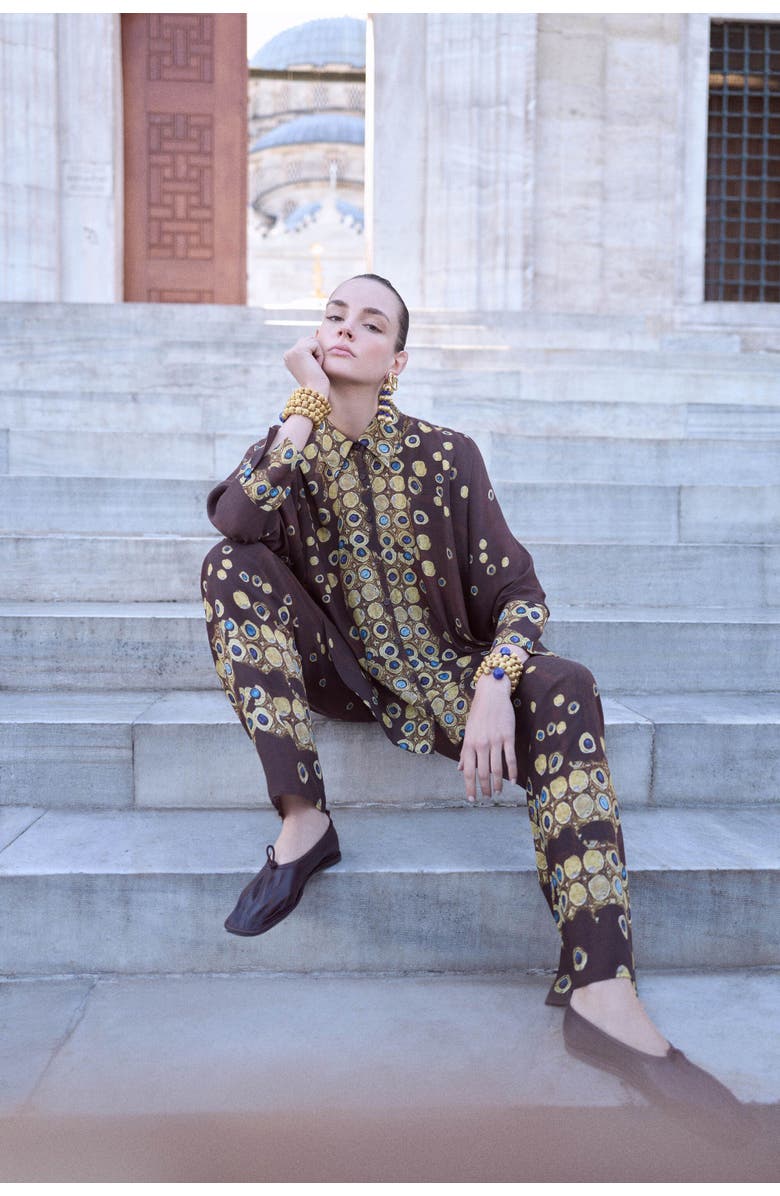 Nocturne Printed Flowing Pants, Alternate, color, 