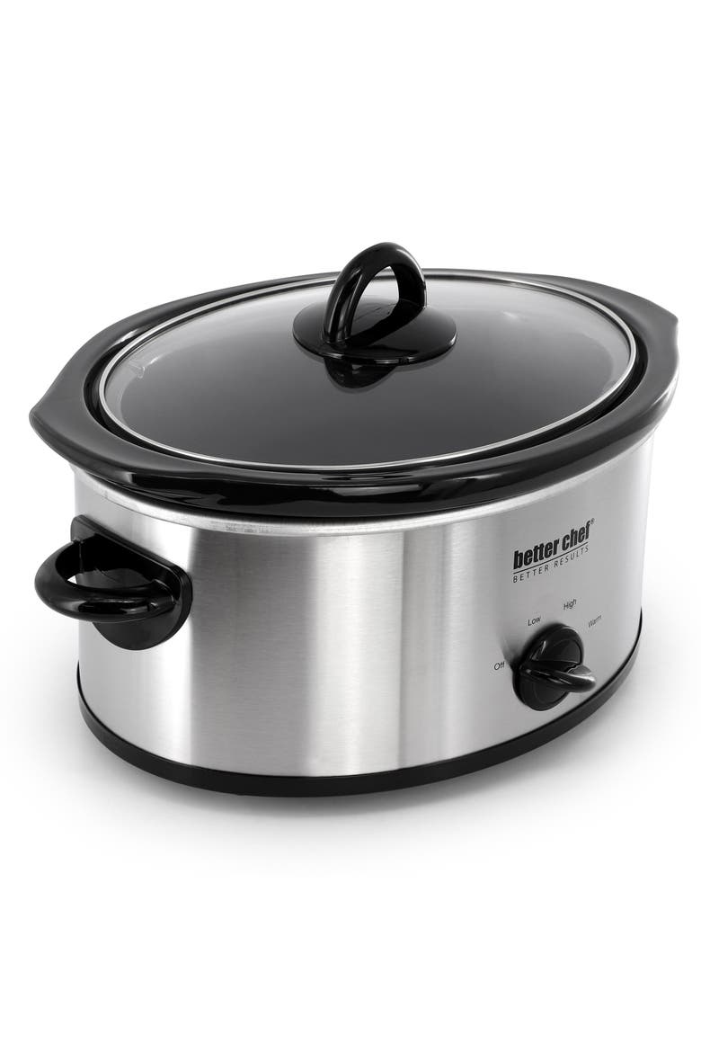 3 Quart Slow Cooker with Removable Stoneware Crock, Alternate, color, Silver