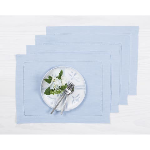 Linen Placemats - Classic Hemstitch, 14" x 19"