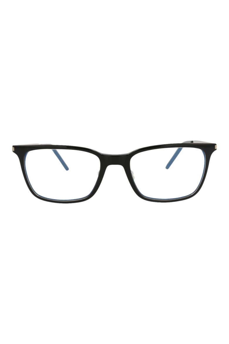 51mm Square Optical Glasses, Main, color, BLACK SILVER TRANSPARENT