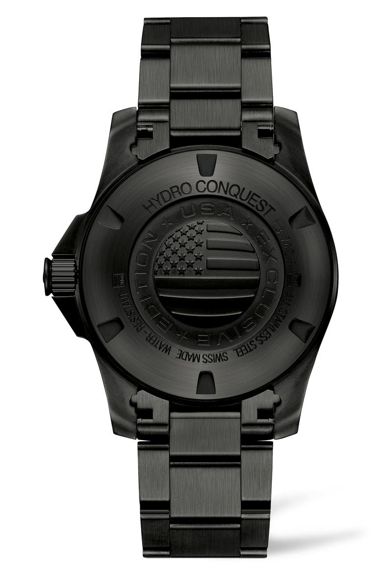 HydroConquest Automatic Bracelet Watch, Alternate, color, BLACK