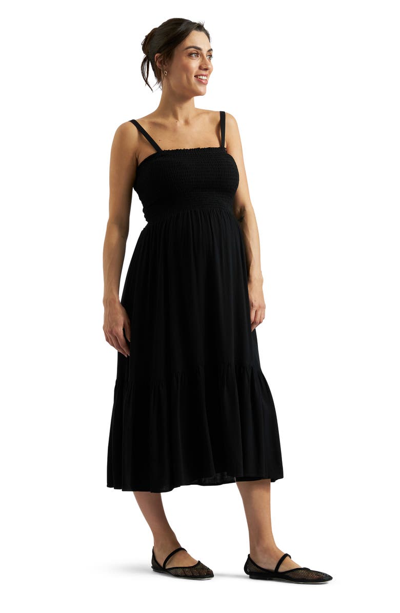 Ripe Maternity Blair Shirred Dress, Alternate, color, Black