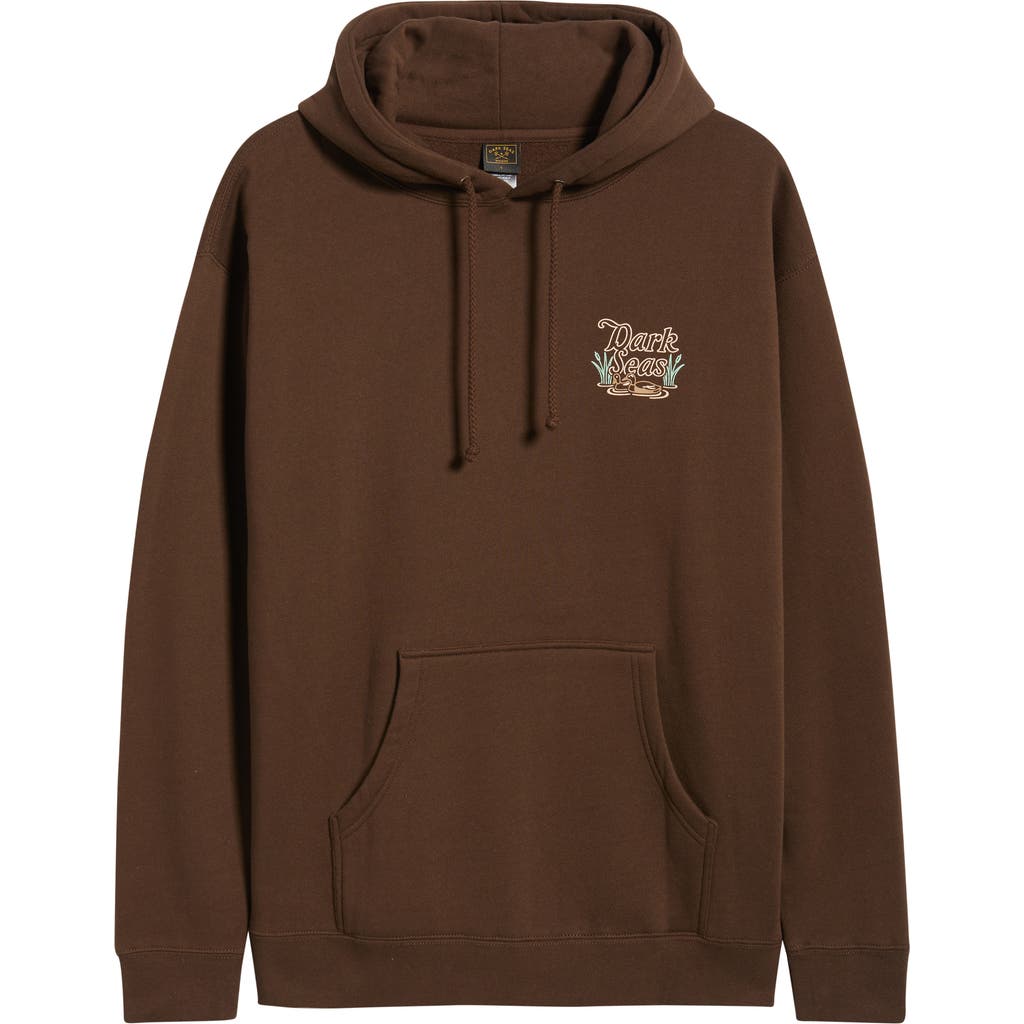 Dark Seas Lagoon Graphic Fleece Hoodie In Brown