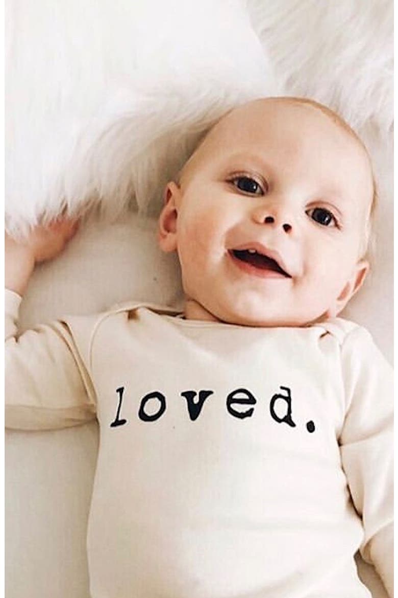 Loved Organic Cotton Bodysuit, Alternate, color, NATURAL